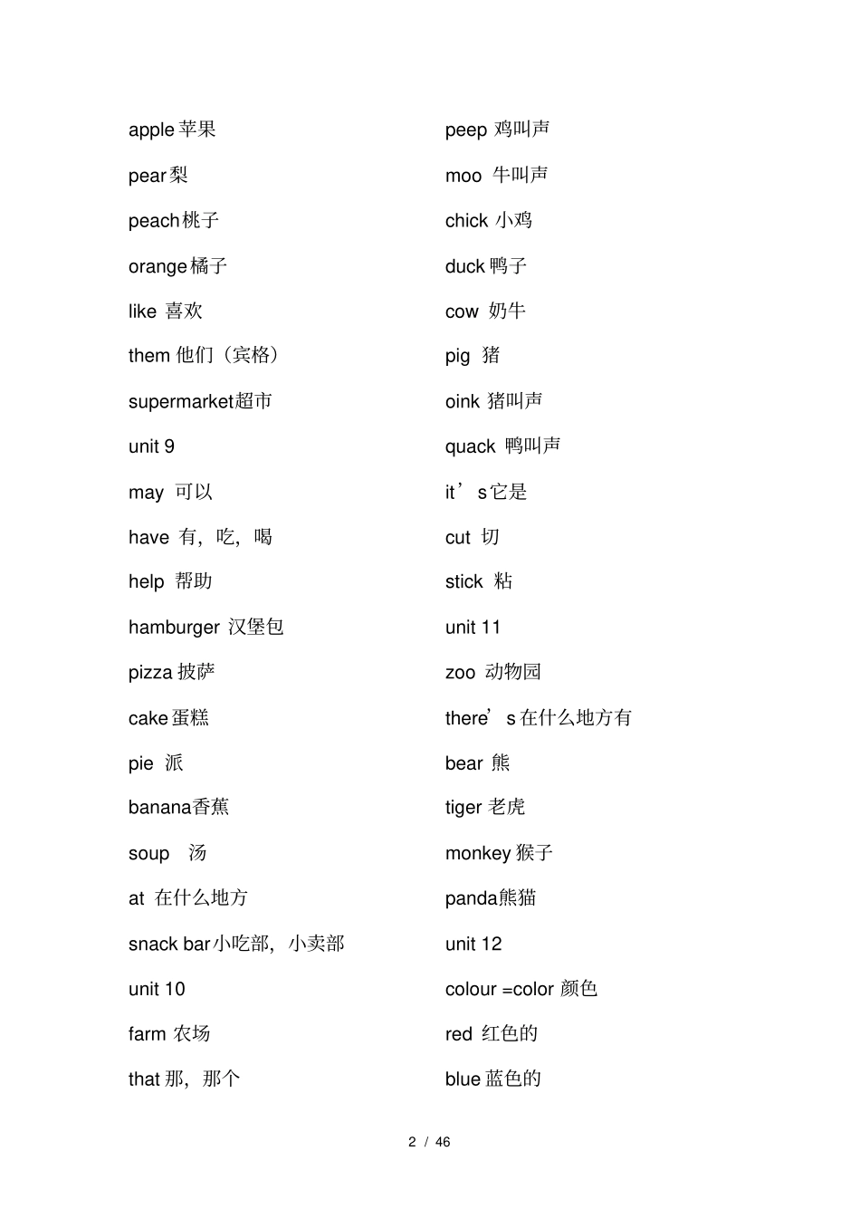 深圳广州沪教牛津版小学一至六年级英语单词表含中文_第3页