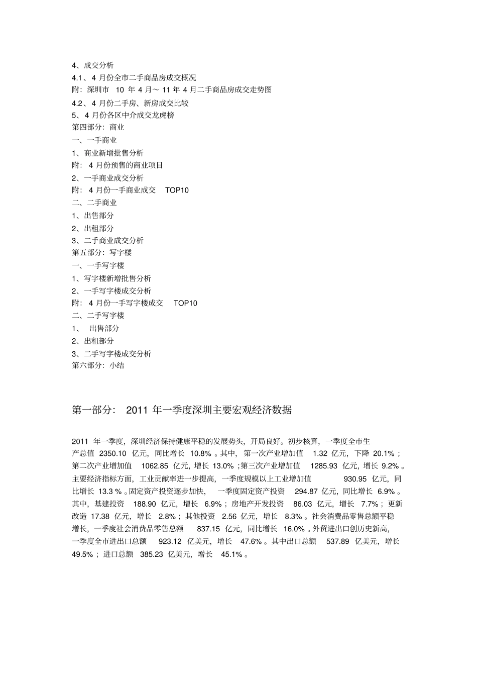 深圳房地产月度统计分析报告4月_第2页