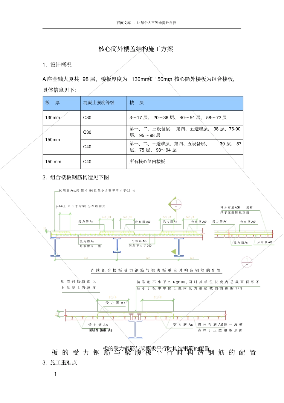 深圳某超高层核心筒外楼盖结构施工方案_第1页