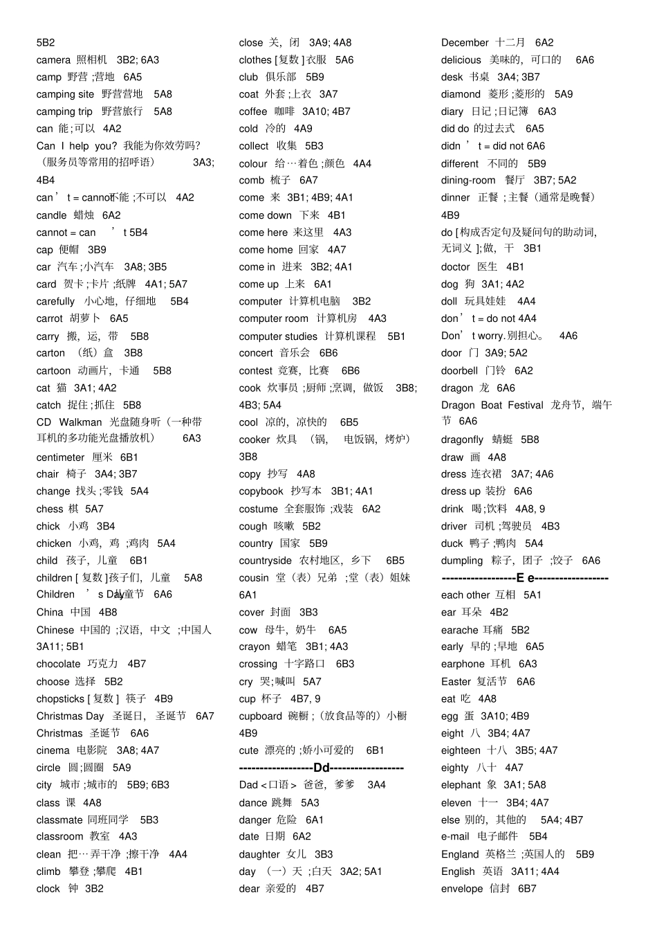 深圳牛津版小学英语单词汇总汇总_第2页