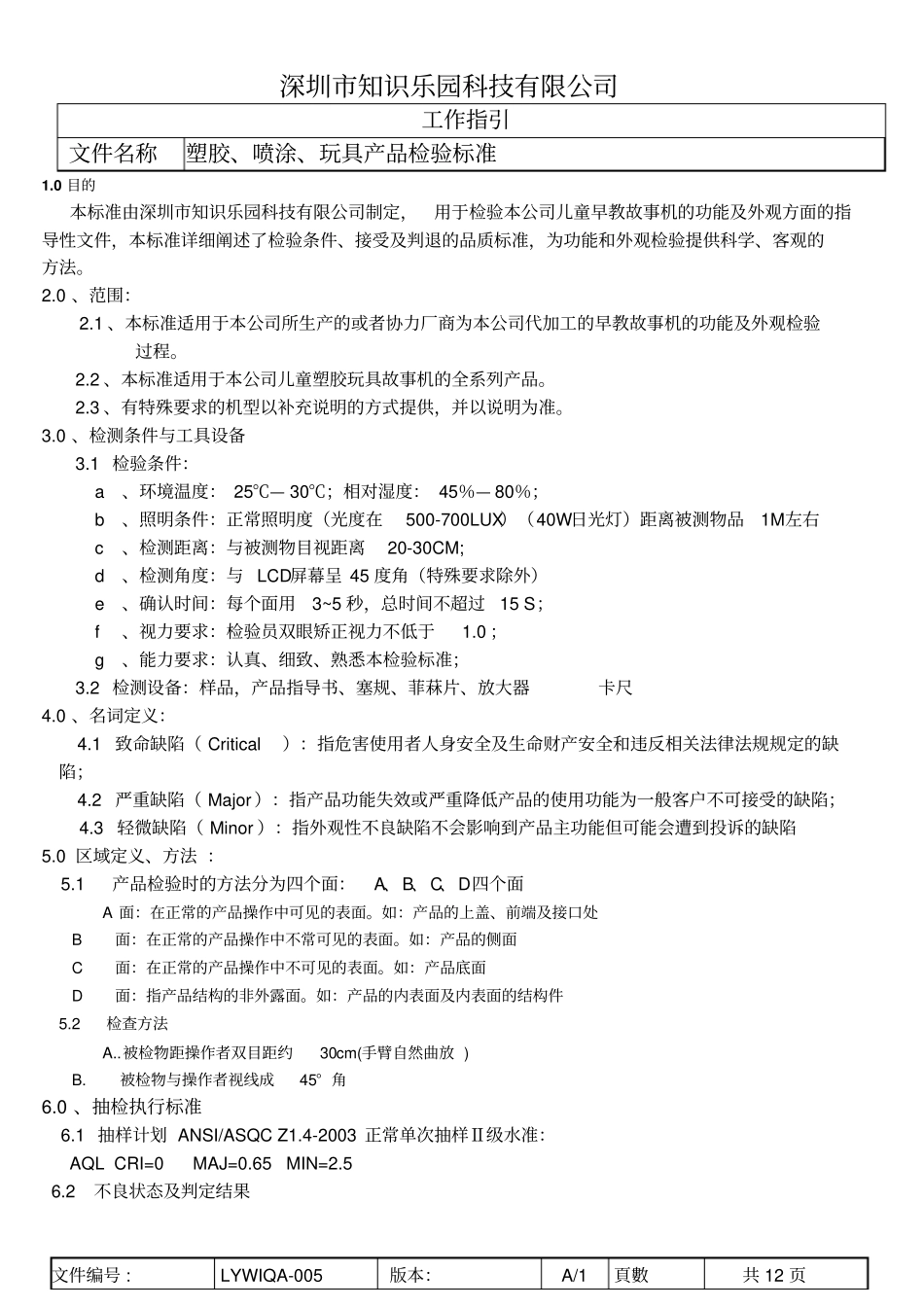 深圳知识乐园塑胶喷涂毛公仔检验标准讲解_第2页