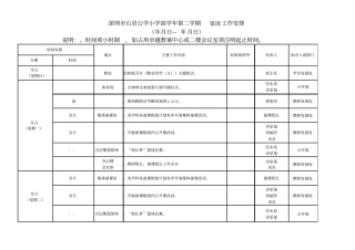 深圳石岩公学小学部20182019学年第二学期第9周工作安排