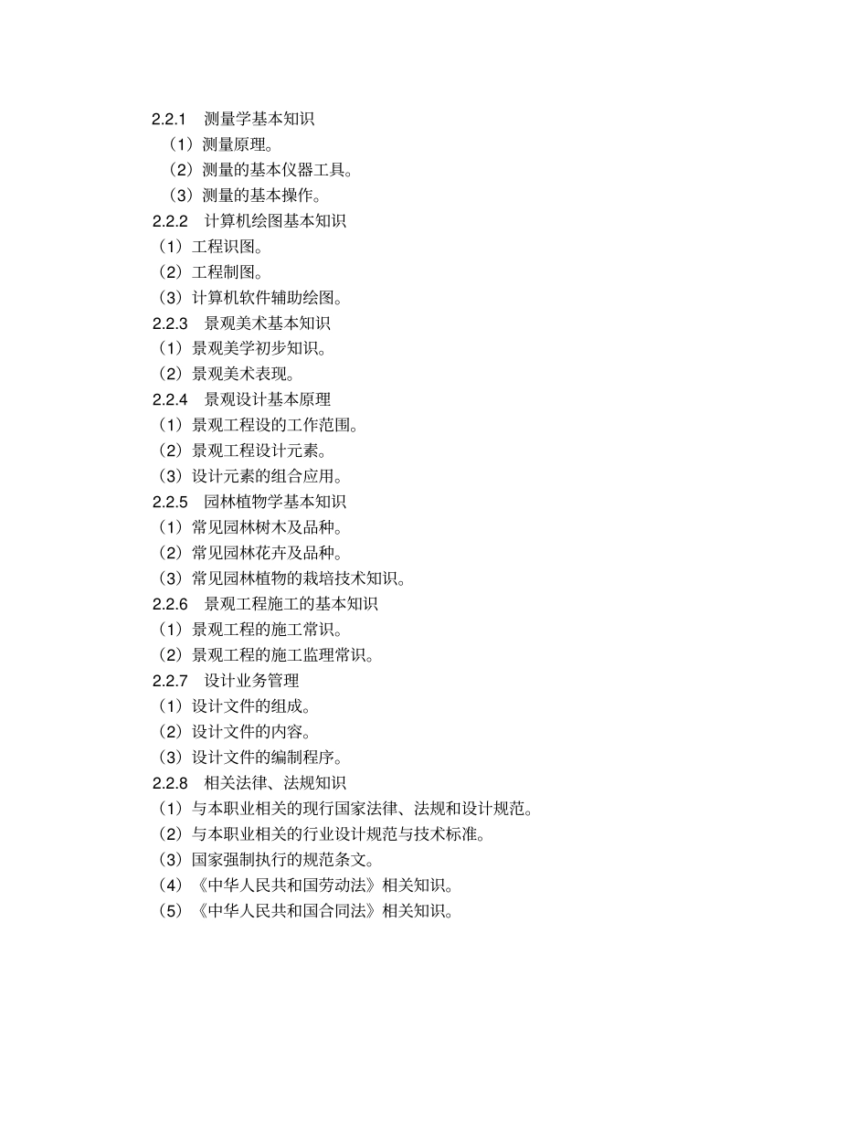 深圳职业技能鉴定景观设计师考核大纲要点_第3页