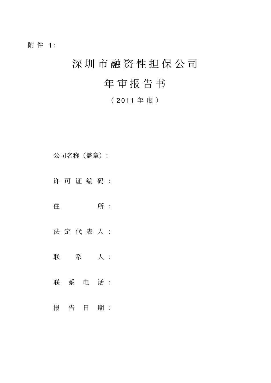 深圳融资性担保公司年审报告书度_第1页