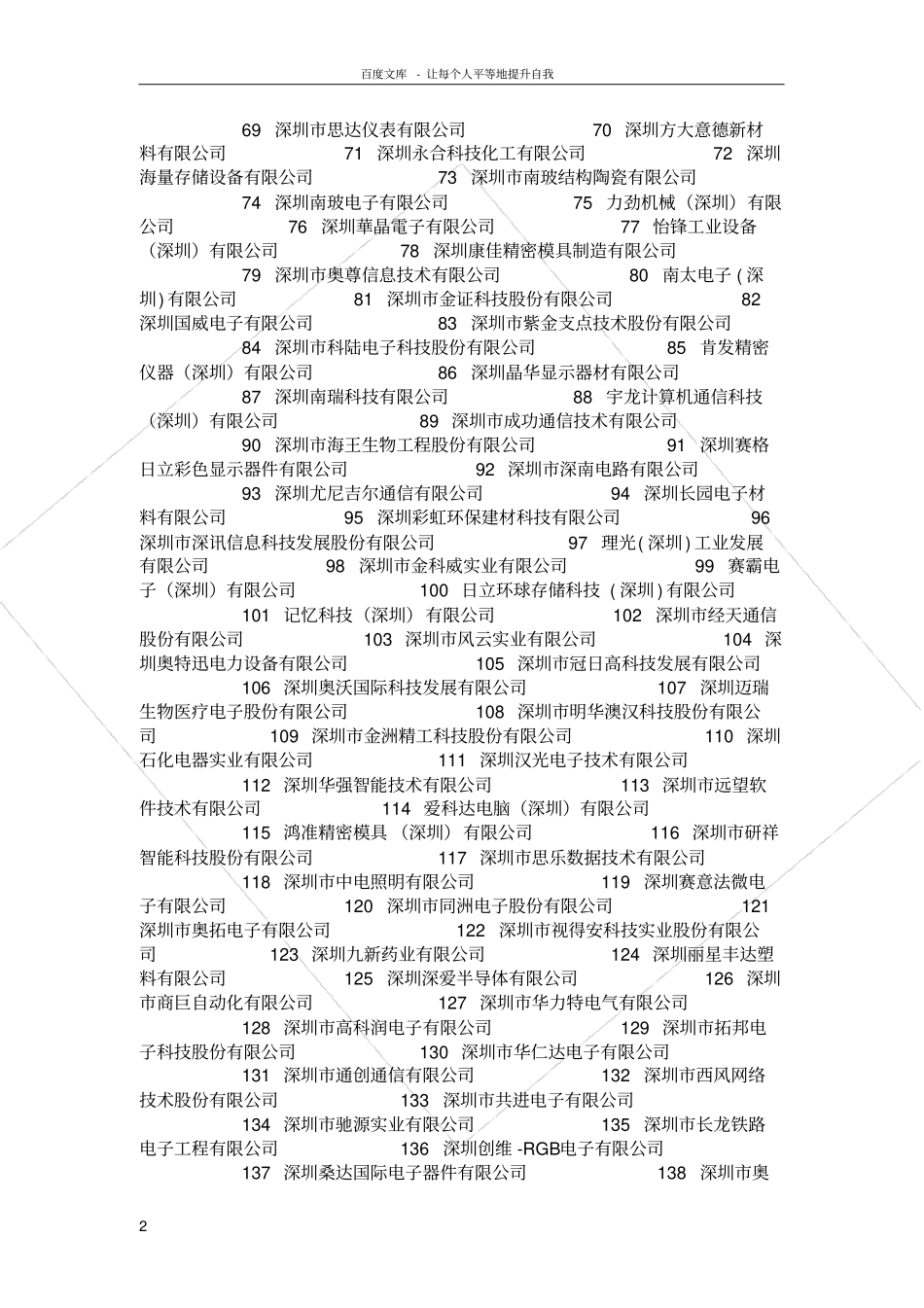 深圳高新技术企业一览表_第2页