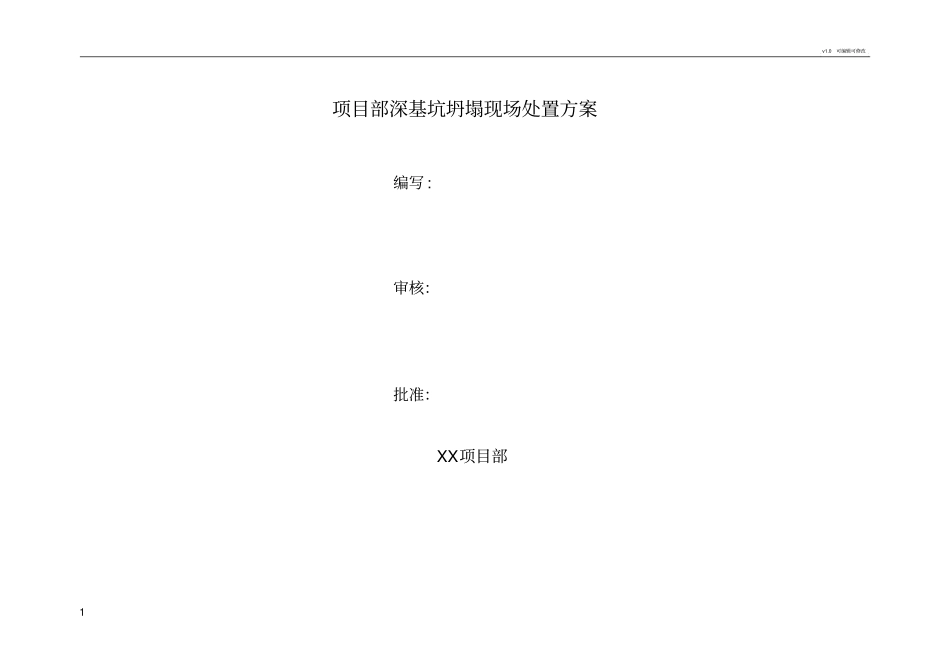 深基坑坍塌现场处置方案_第1页