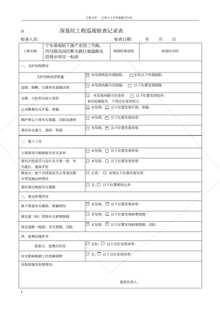 深基坑工程巡视检查记录表