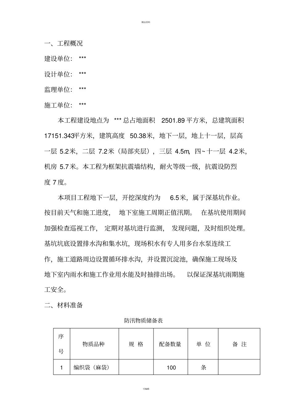 深基坑防汛应急预案方案_第3页