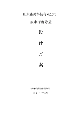 深度除盐的方案1