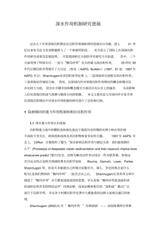 深水作用机制研究进展讲解