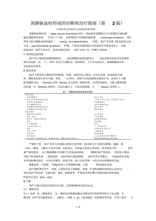 深静脉血栓形成诊断和治疗指引