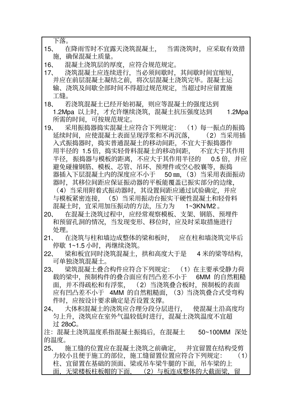 混凝土分项工程技术交底内容附_第2页