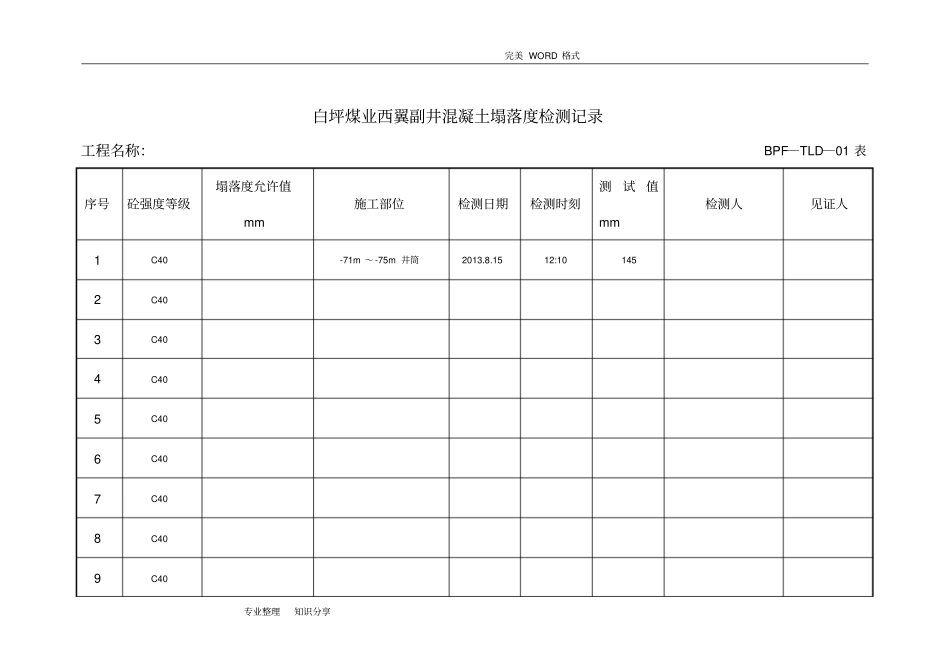 混凝土塌落度检测记录文本_第2页