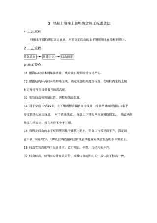 混凝土墙柱上预埋线盒施工标准做法