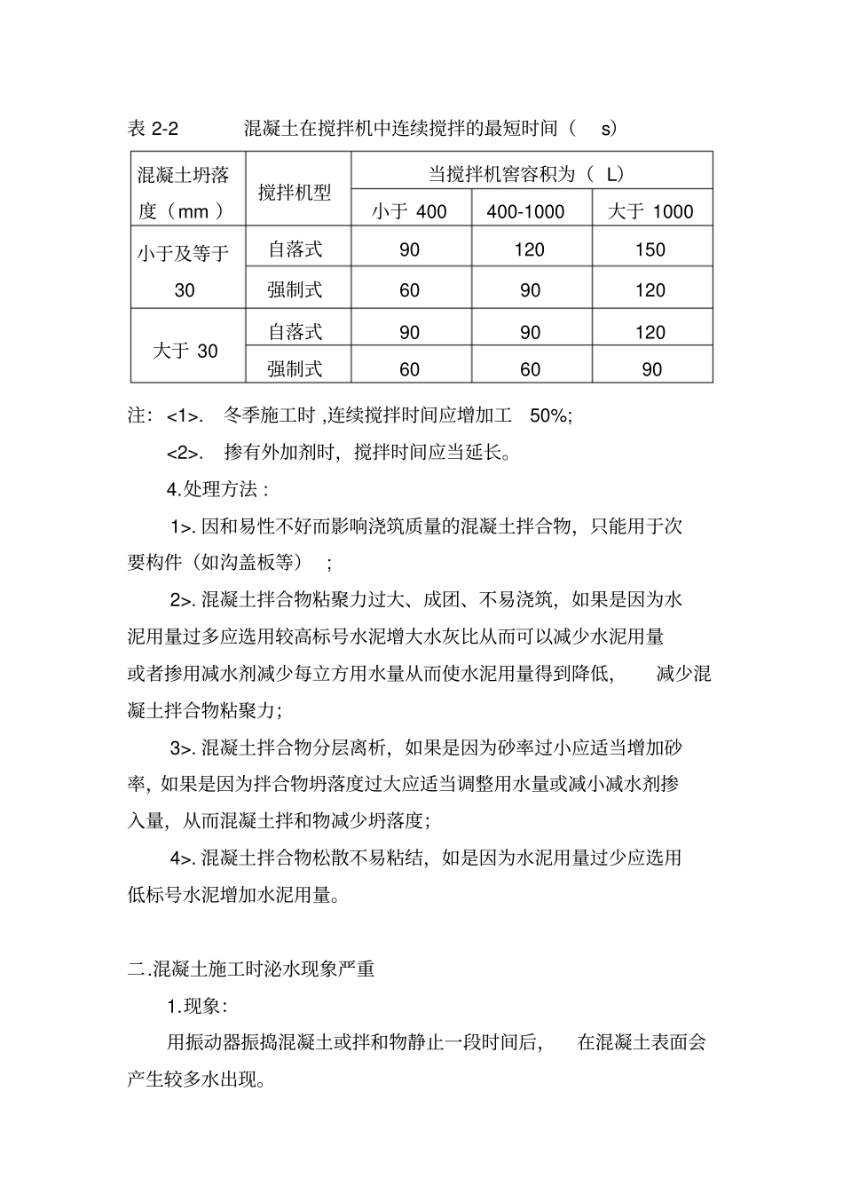 混凝土常见问题分析及处理意见_第3页