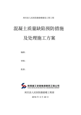 混凝土缺陷修补施工专业技术方案