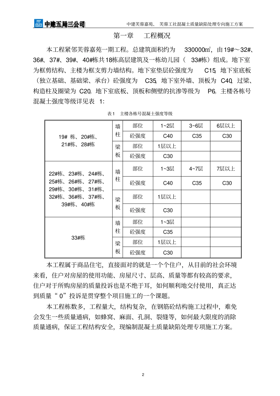 混凝土质量缺陷处理专项施工方案说明_第3页