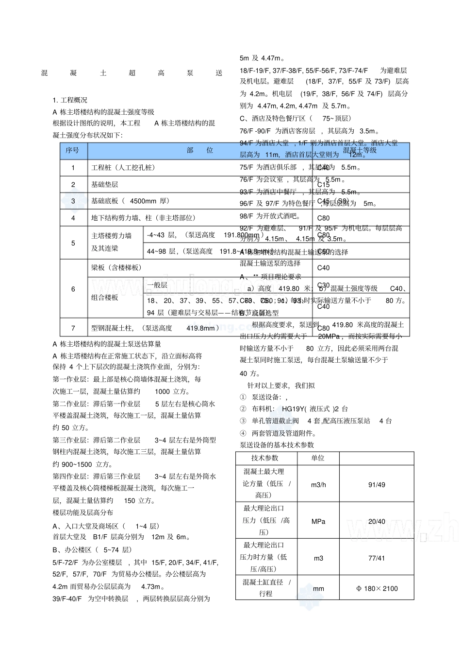 混凝土超高泵送专项施工方案_第1页
