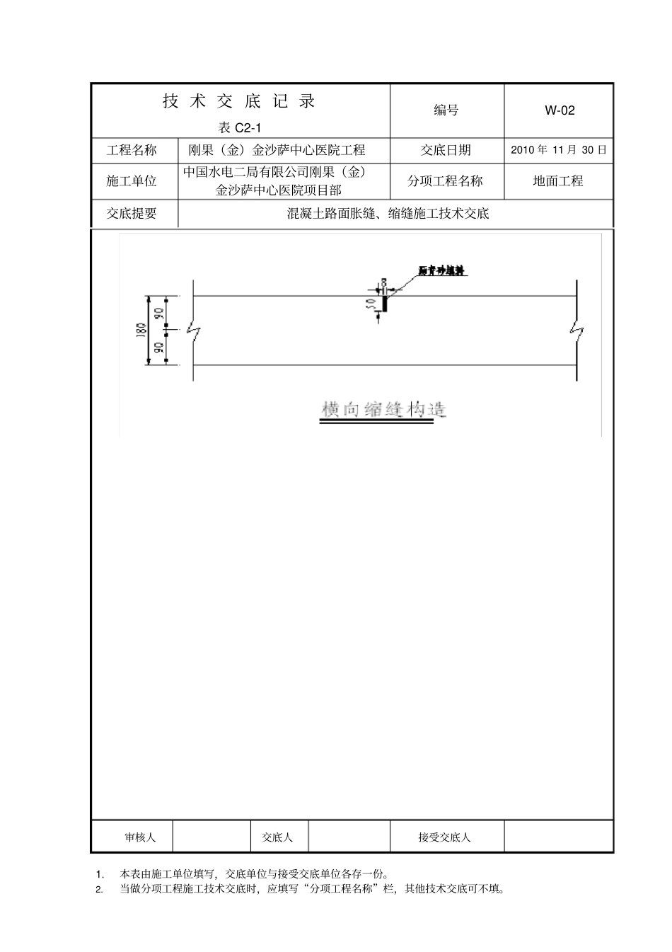 混凝土路面胀缝、锁缝施工技术交底_第3页
