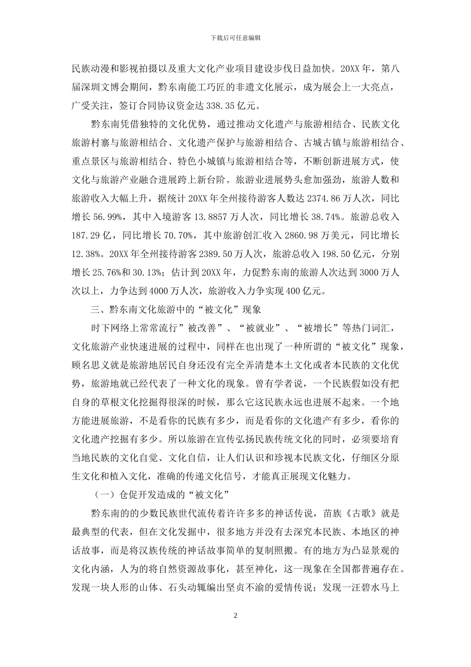 试论民族旅游中的“被文化”现象_第2页