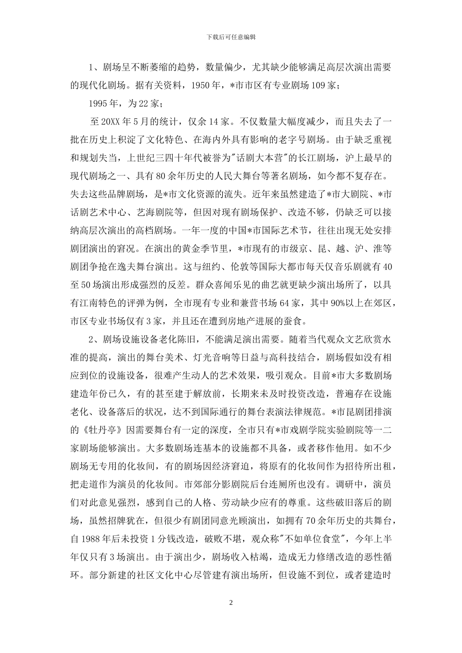 调研报告【关于-市剧场建设情况的专题调研报告】_第2页