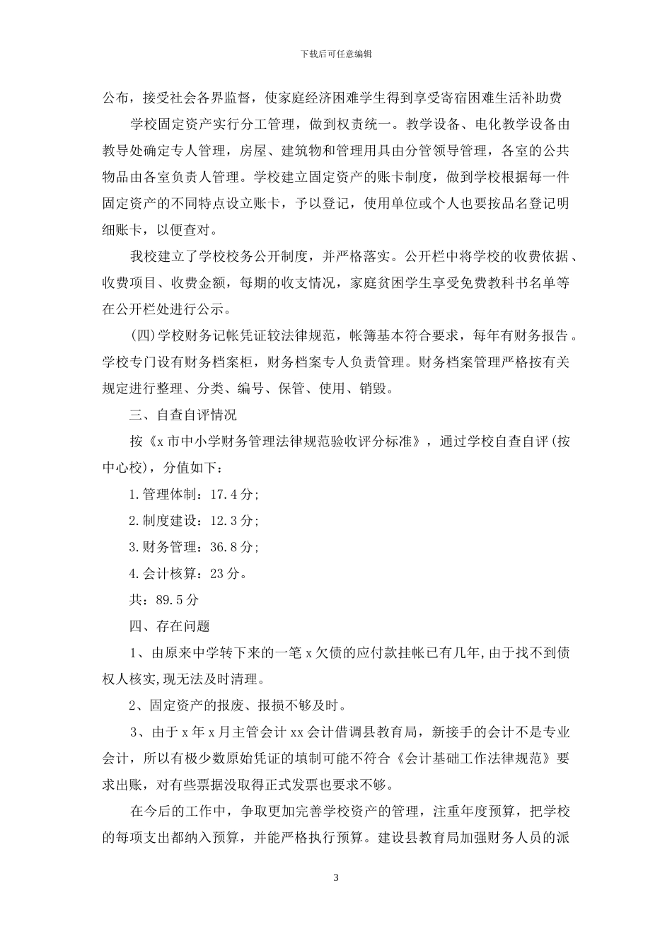 财务会计自查报告_第3页