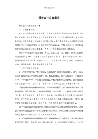 财务会计自查报告