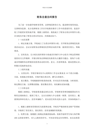 财务自查自纠报告