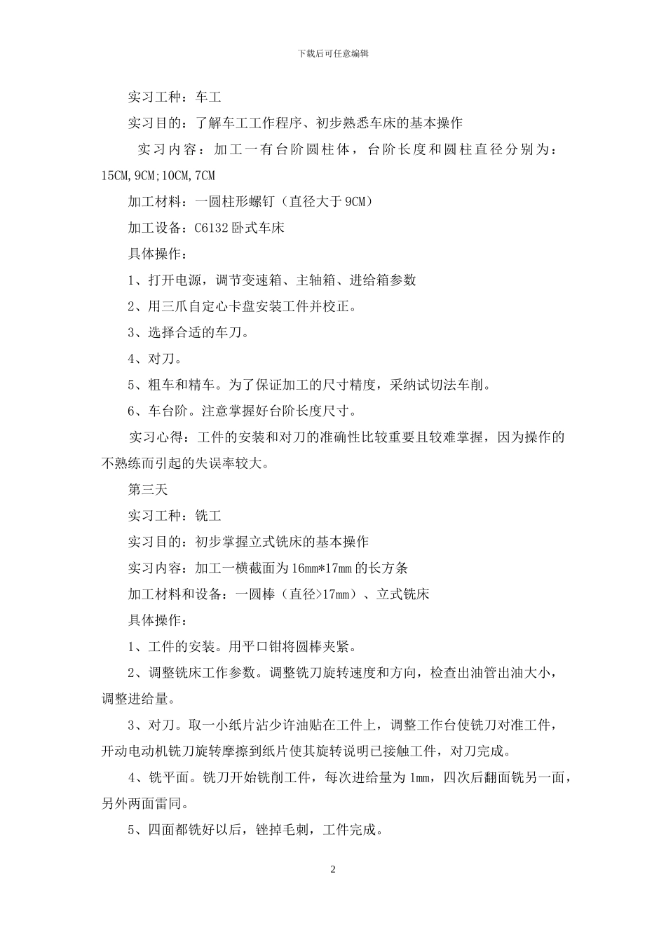 金属工艺实习报告_第2页