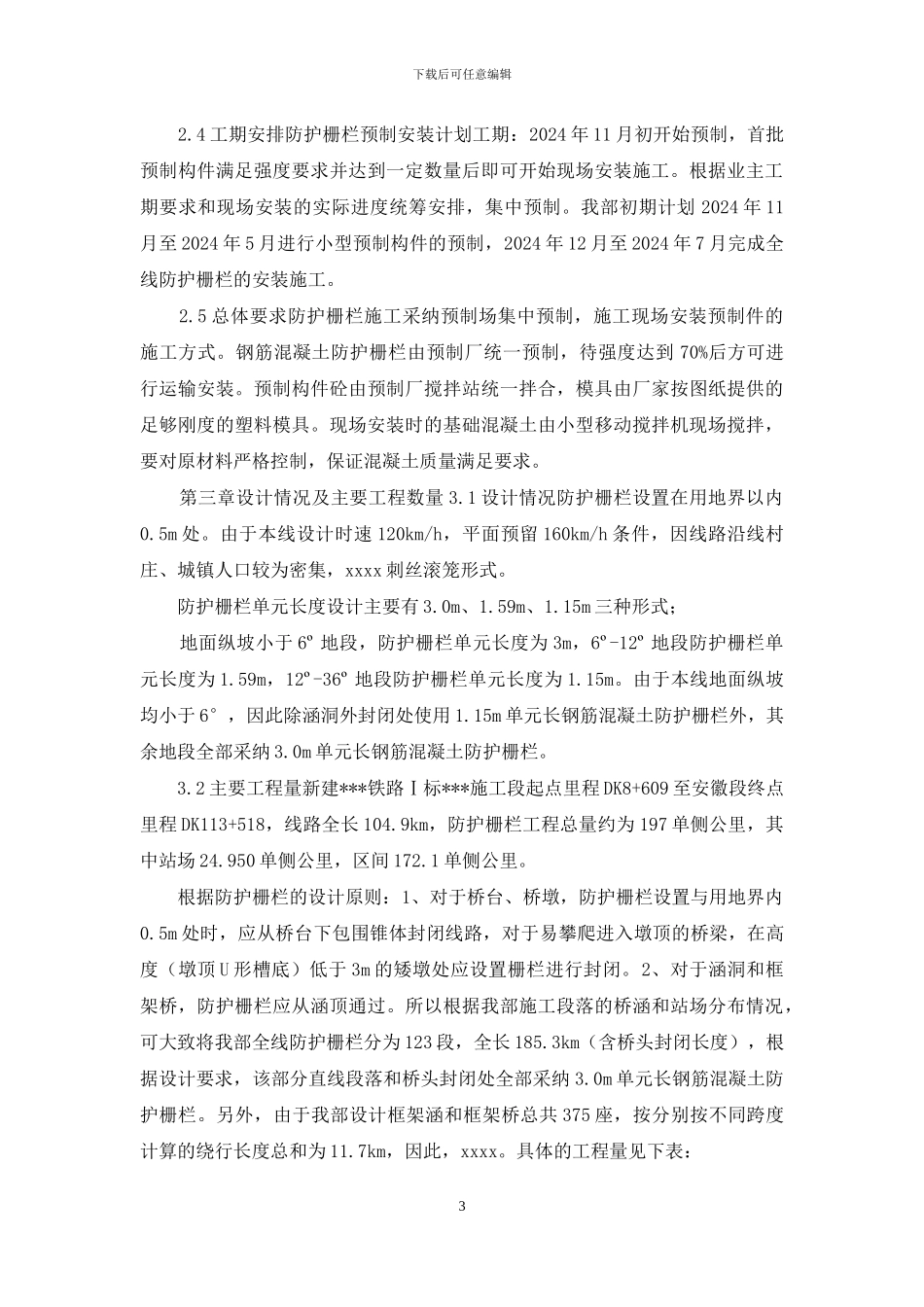 铁路线路防护栅栏施工方案_第3页