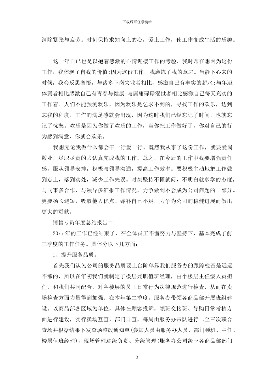 销售专员年度总结报告_第3页