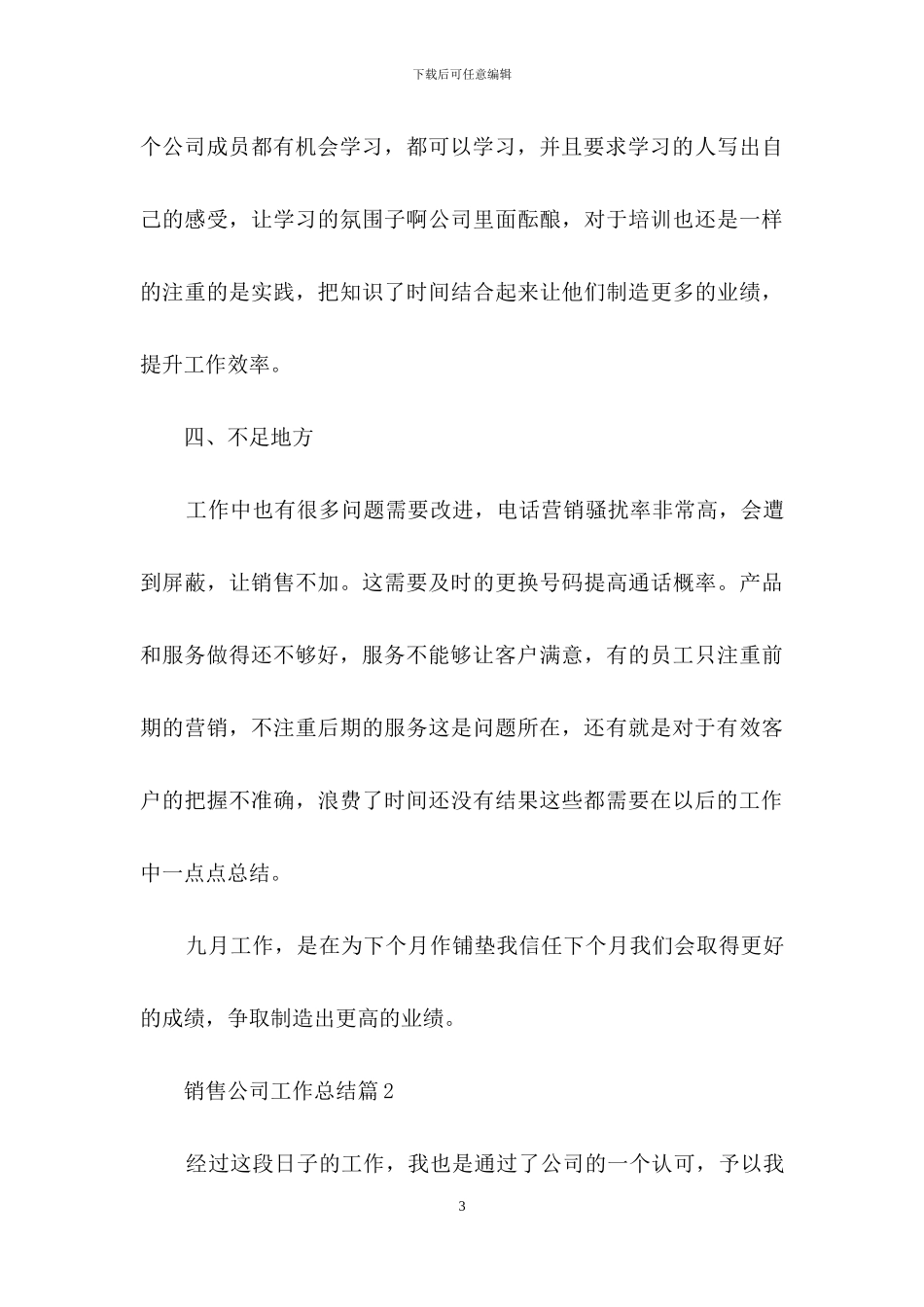 销售公司工作总结范文锦集6篇_第3页