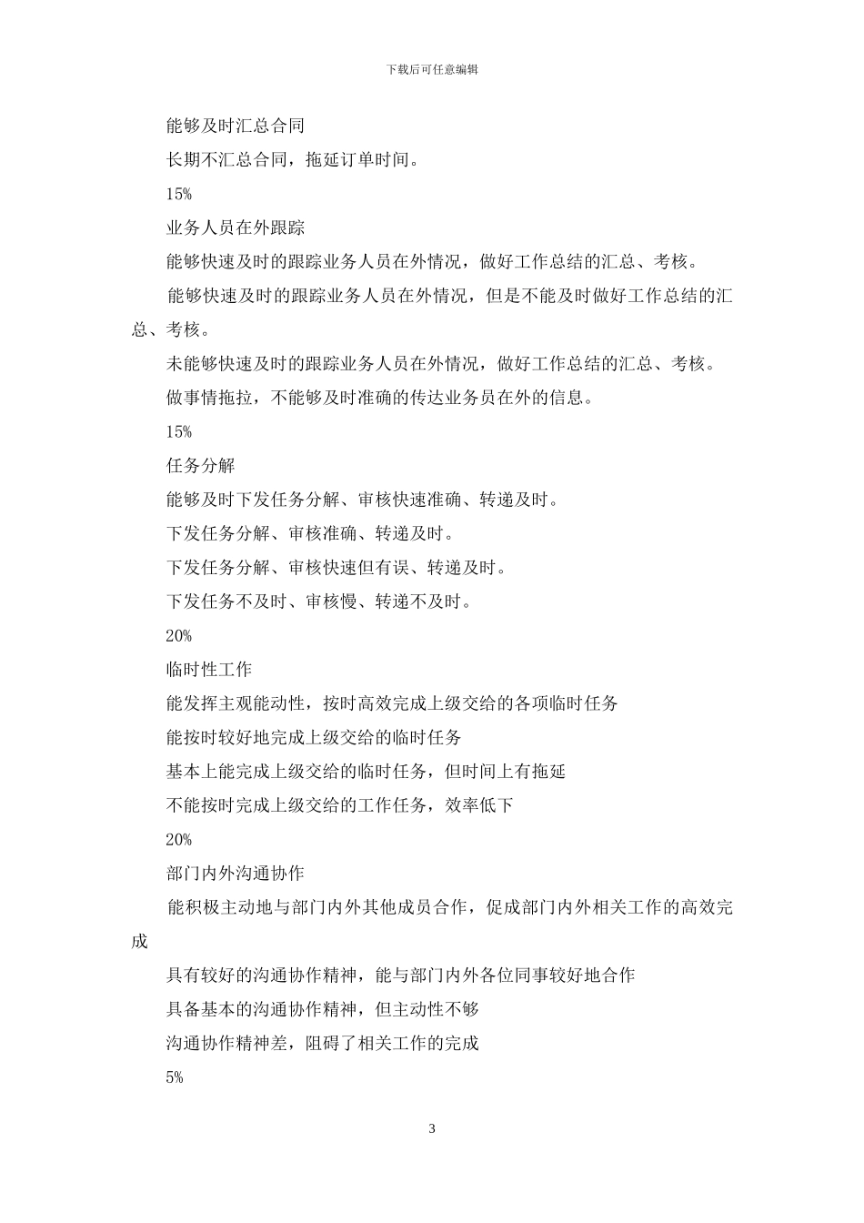 销售内勤岗位职责及考核标准_第3页