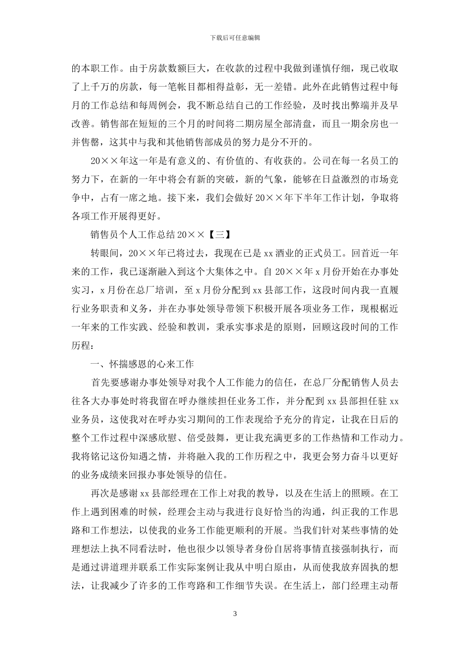 销售员个人工作总结2024_第3页
