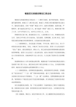 镇基层支部建设情况汇报总结