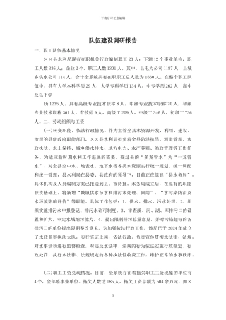 队伍建设调研报告