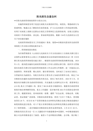 阳光招生自查自纠