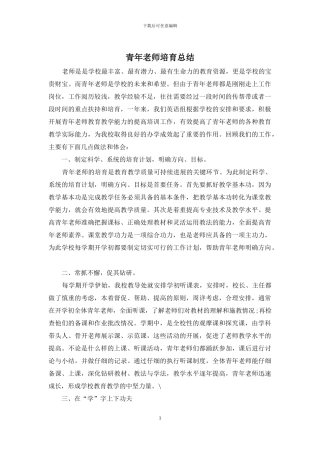 青年教师培养总结