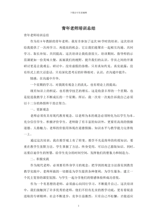青年教师培训总结