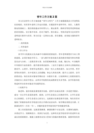 青年工作方案2篇