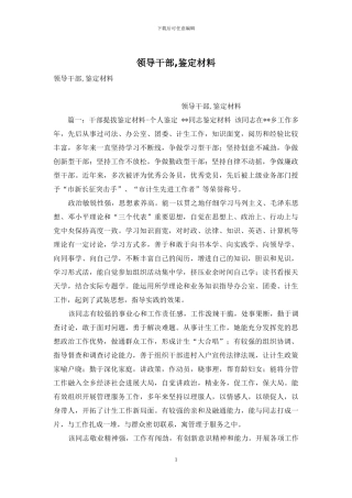 领导干部-鉴定材料