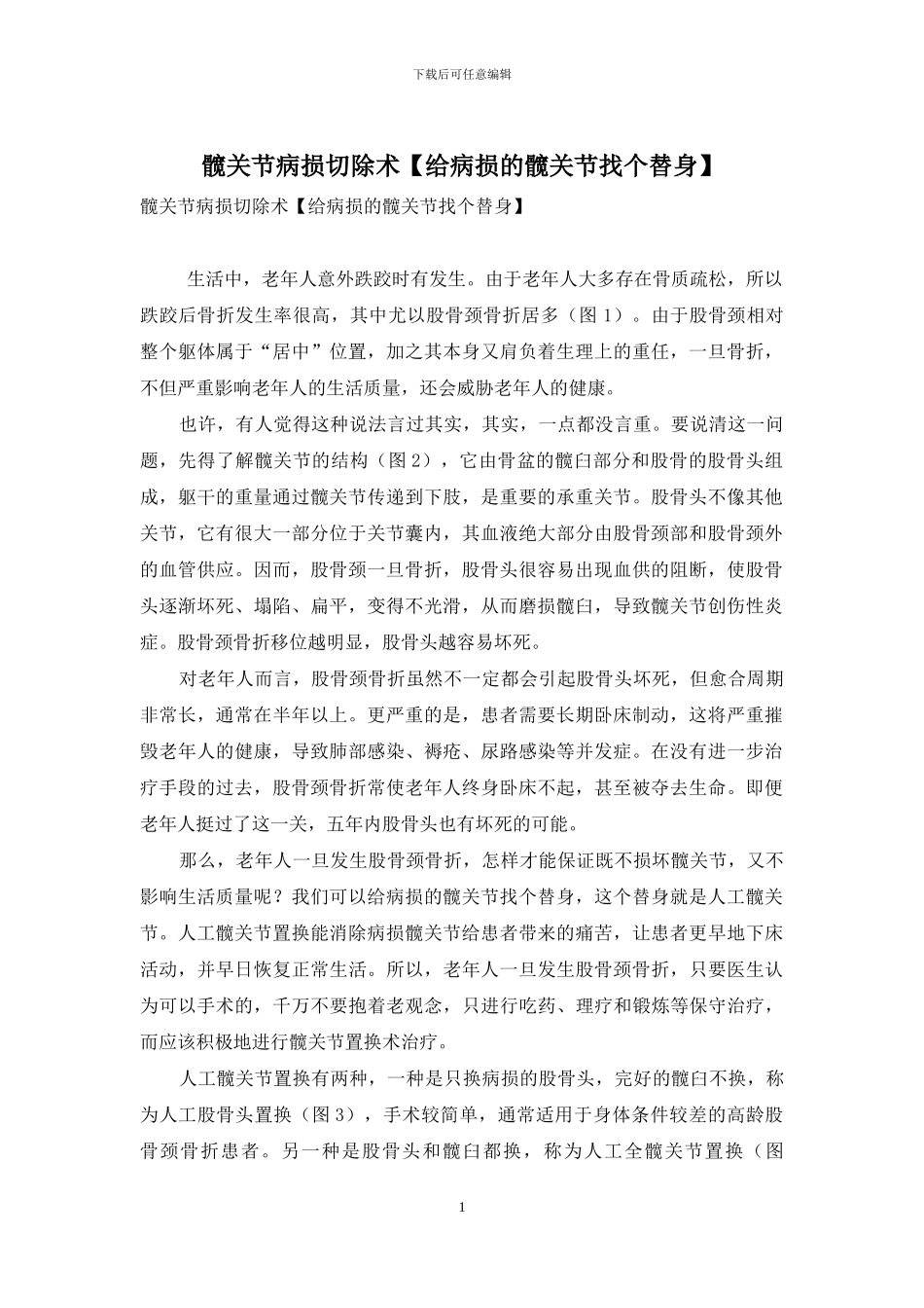 髋关节病损切除术_第1页