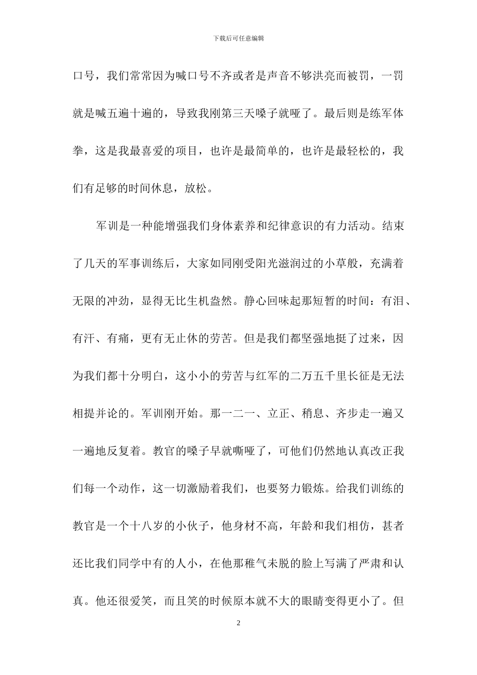 高中军训心得体会范文集合9篇_第2页