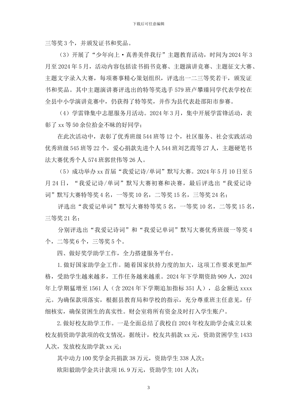 高中团代会学代会团委会副书记讲话稿_第3页