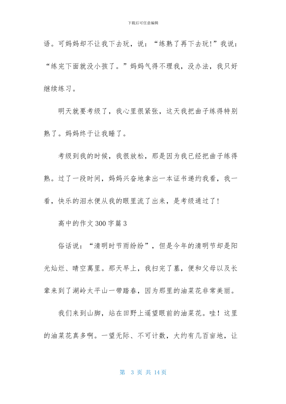 高中的作文300字锦集十篇_第3页