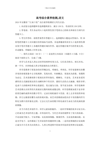 高考综合素质检测-语文