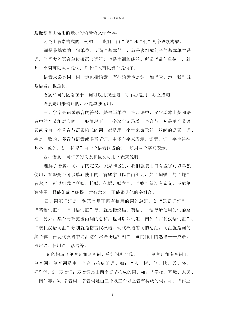 高考语文复习-高考语文复习专题-汉语语素分析_第2页
