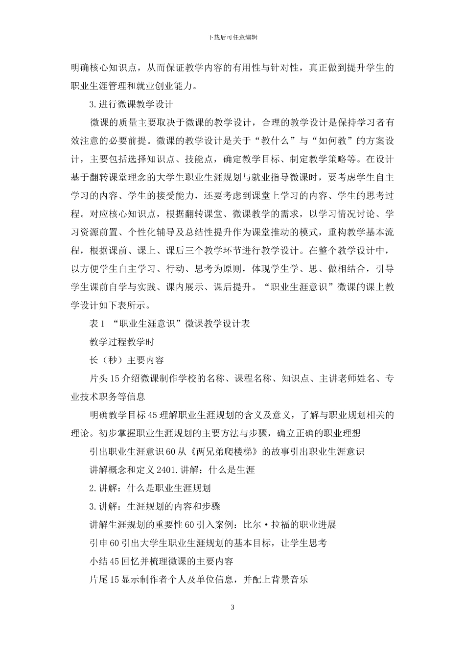 高职大学生职业生涯规划与就业指导微课开发与设计_第3页