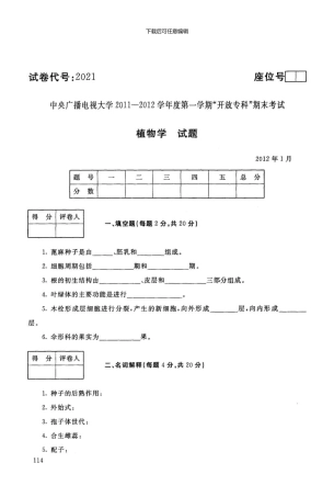 2024电大历届试题01