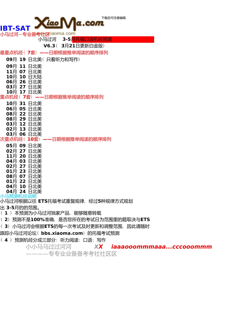 3-5月托福口语机经预测v6.3_第1页